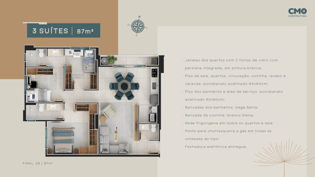 Planta 3S 87m²
